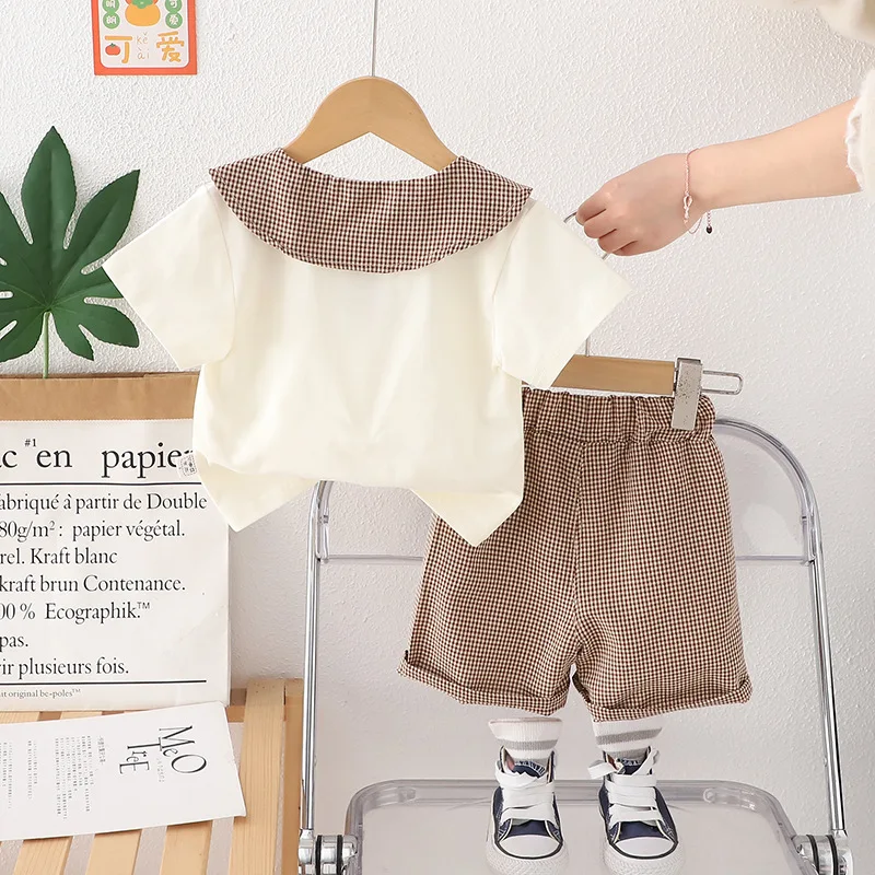 Nueva ropa de verano para niñas, traje, camiseta para niños, pantalones cortos, 2 unids/set, ropa para niños, disfraz informal de moda para niños pequeños, trajes infantiles - imagen 5