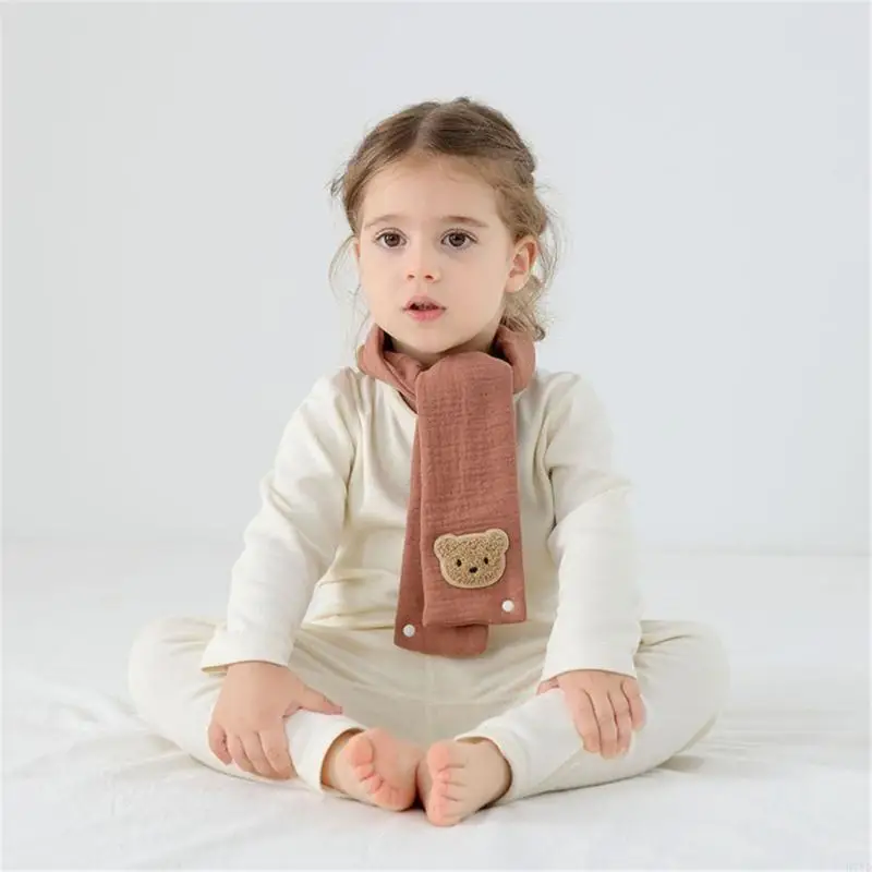 D7YD Pañuelo para bebés, bufanda dibujos animados, silenciador algodón para 0-3 años, mantiene bebé abrigado - imagen 4