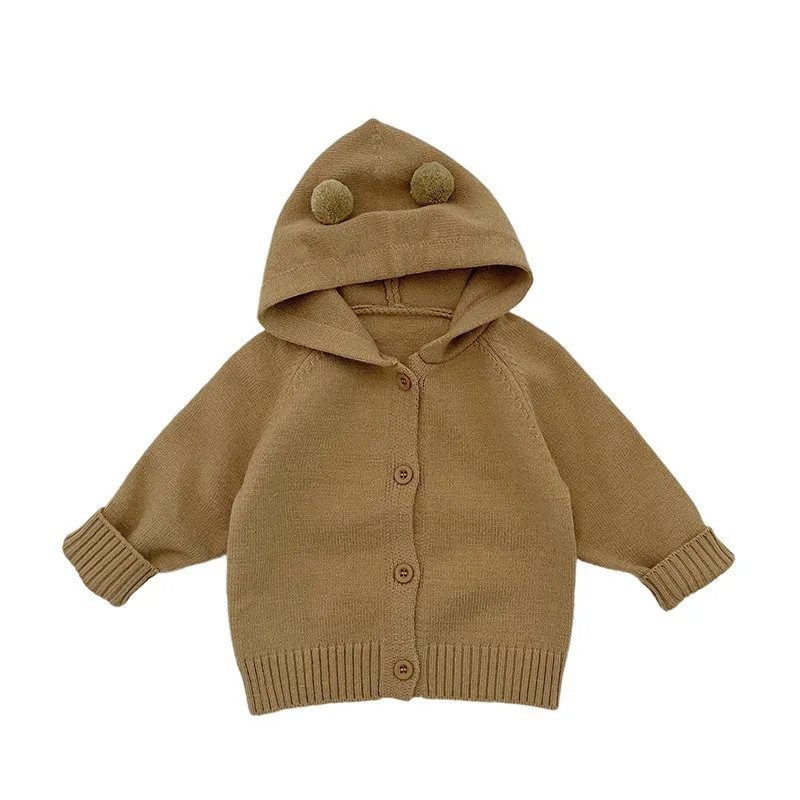 2025 ¡Nuevo cárdigan de punto coreano para niños de otoño: suéter unisex con capucha, suave, cálido y bonito con botones para niños pequeños y bebés! - imagen 5