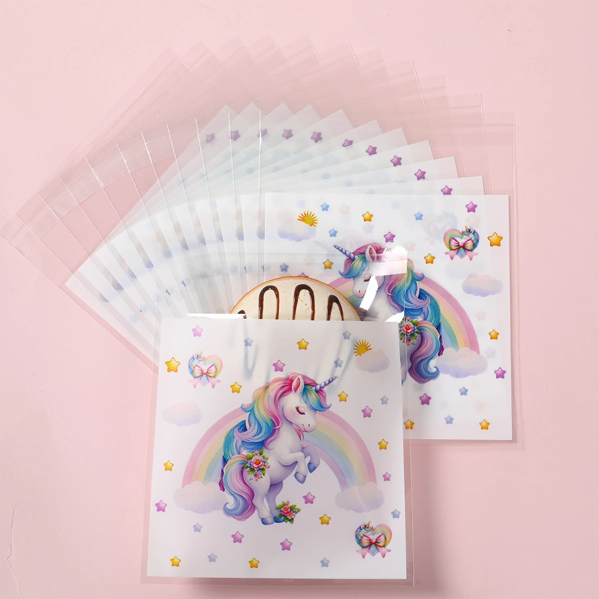 50/100 Uds. Bolsas de regalo de fiesta de unicornio decoración de fiesta de cumpleaños bolsas de dulces bolsas de embalaje Baby Shower niños favores suministros de fiesta - imagen 5