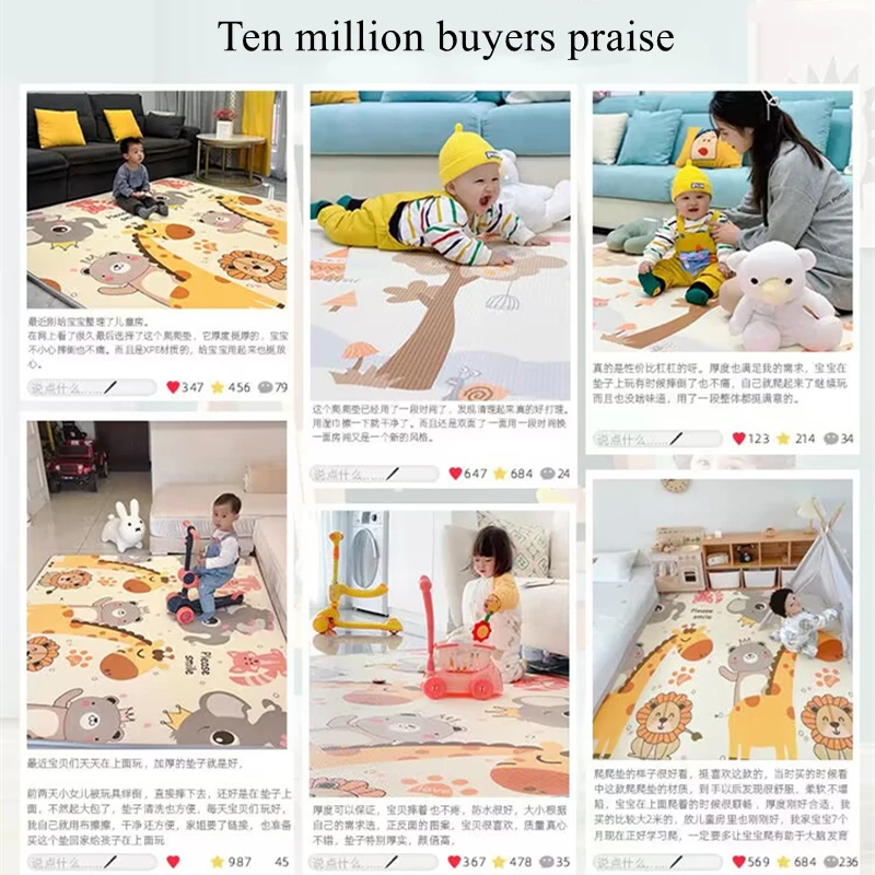 Opciones de varios tamaños, alfombra de juegos para bebés, juguetes para niños, alfombra, estera de juego, esteras de desarrollo, almohadilla para gatear para habitación de bebé, alfombra de doble cara - imagen 4