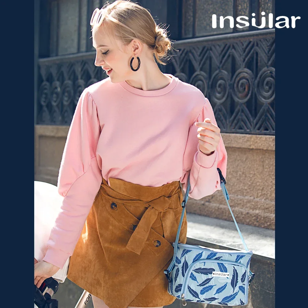 Insular Brand Portable 600D Polyester Mommy Travel Baby Diaper Bag Thermal Stroller Hanging Bag Organizer Nappy Bag - imagen 3
