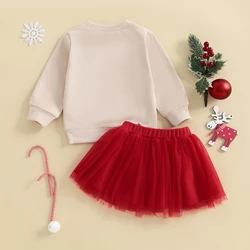 VISgogo Conjunto de falda de tul navideña para niña