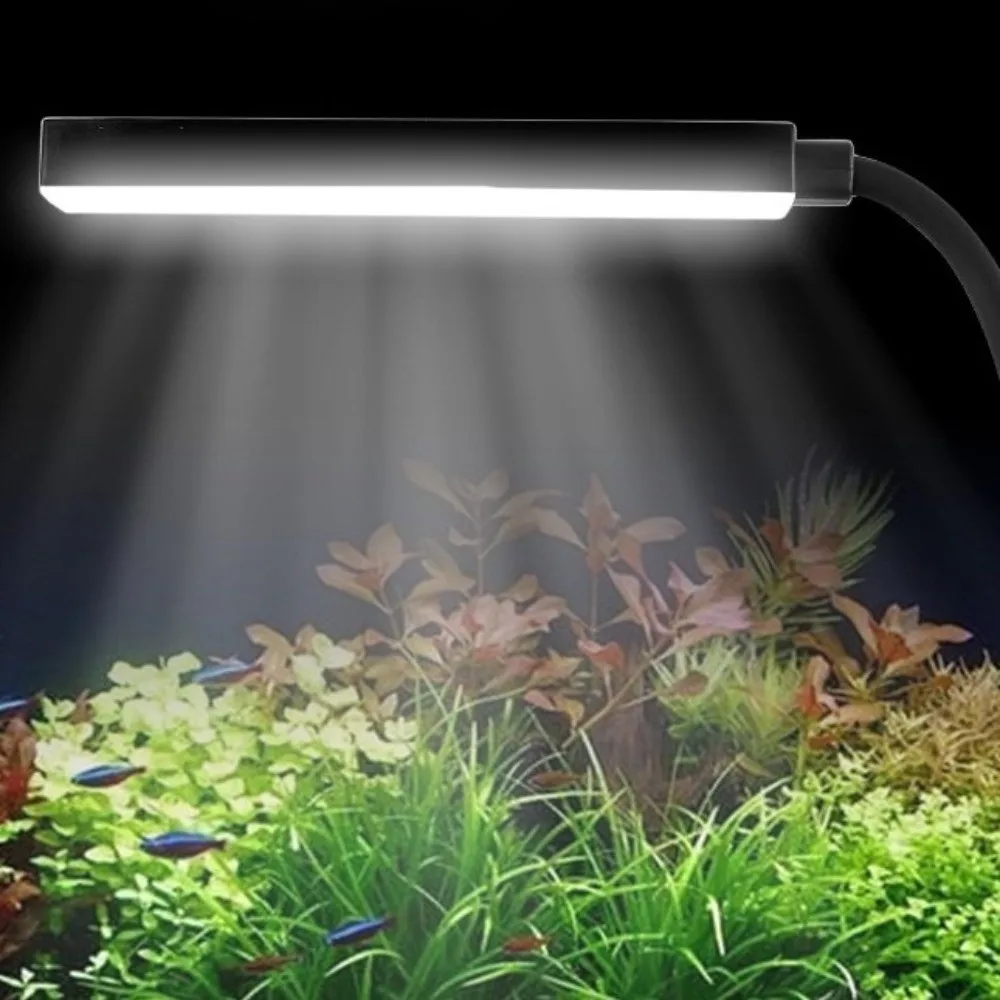 Luz LED regulable para acuario 360 °   Lámpara de cultivo giratoria súper delgada de espectro completo Lámpara de planta acuática con clip de alto brillo - imagen 2