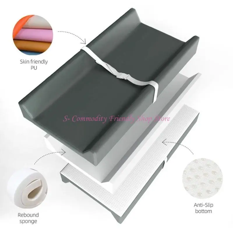 Cambiador pañales suave para bebé 85AE, resistente agua, limpio para tocadores y uso en viajes - imagen 3