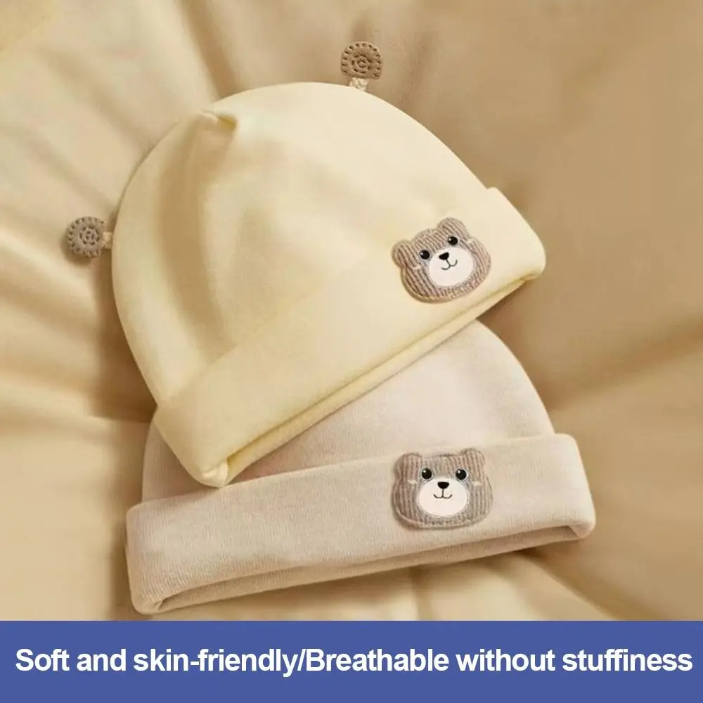 Nuevos gorros cálidos y gruesos para invierno, jersey cálido para recién nacido, gorro de oso de dibujos animados, gorros para Otoño e Invierno - imagen 4