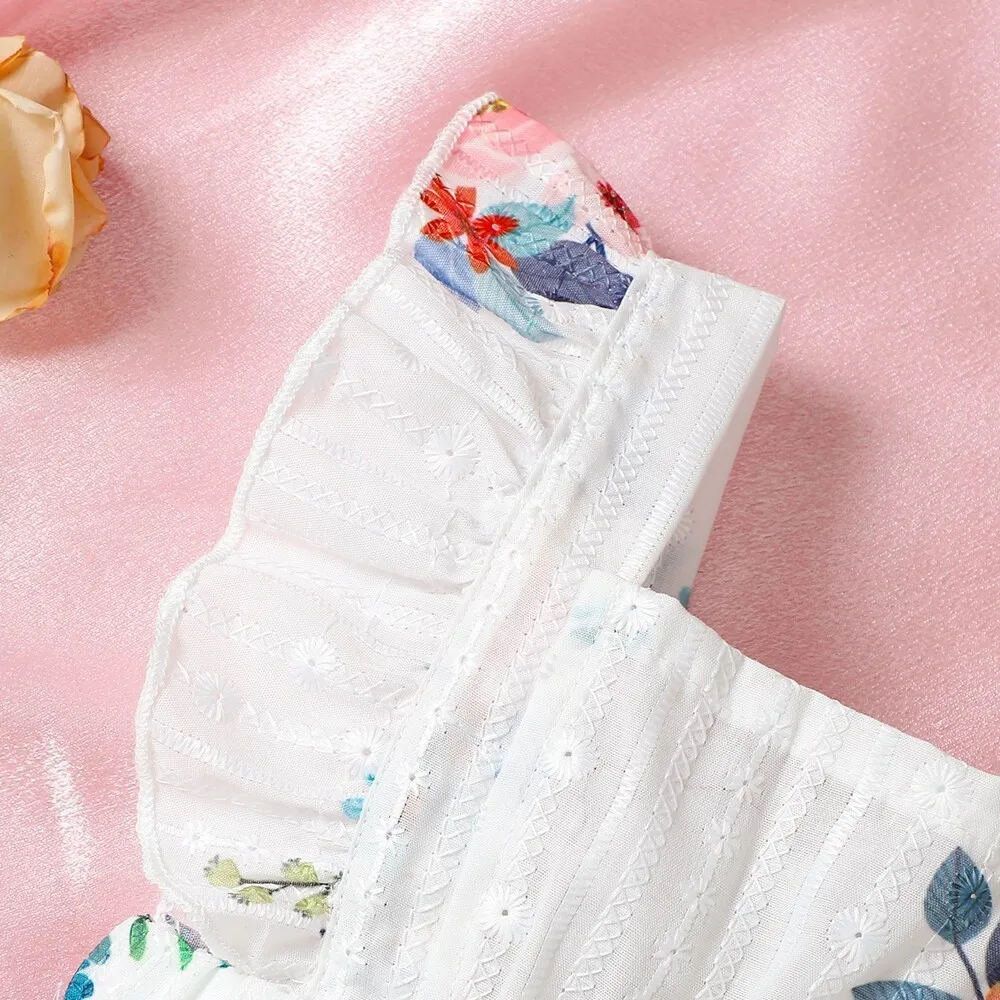 Pelele floral sin mangas para bebé niña recién nacida - imagen 3