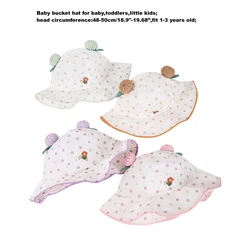Sombrero Panamá de ala ancha con bolitas para bebé niña