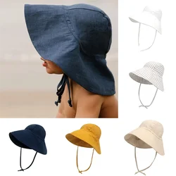 Sombrero de sol para bebé de algodón con protección UV y ala ancha