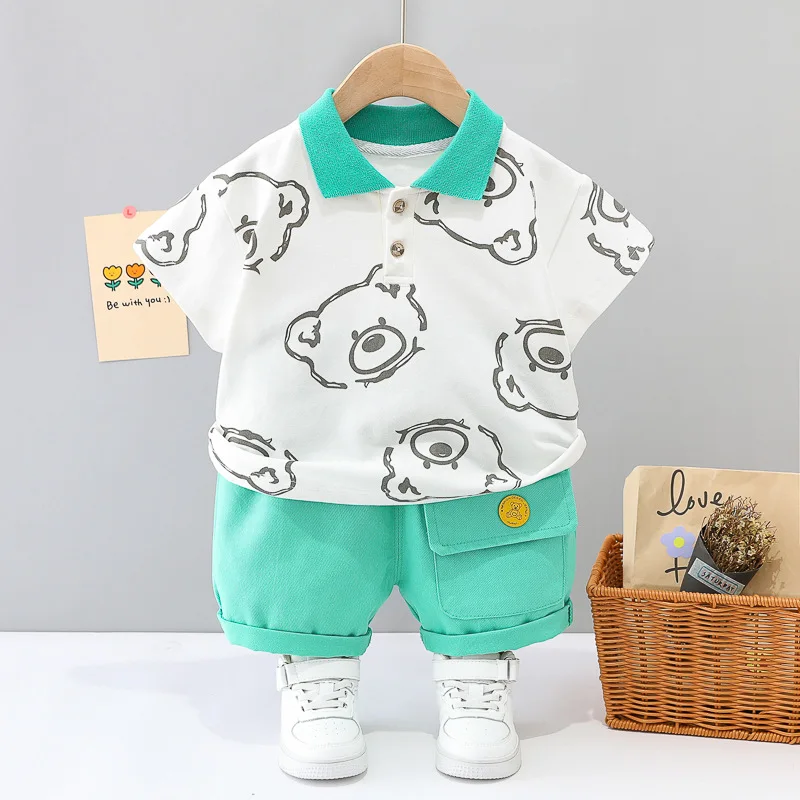 Conjunto verano bebé y niñas: camiseta con dibujo y pantalón corto - imagen 5