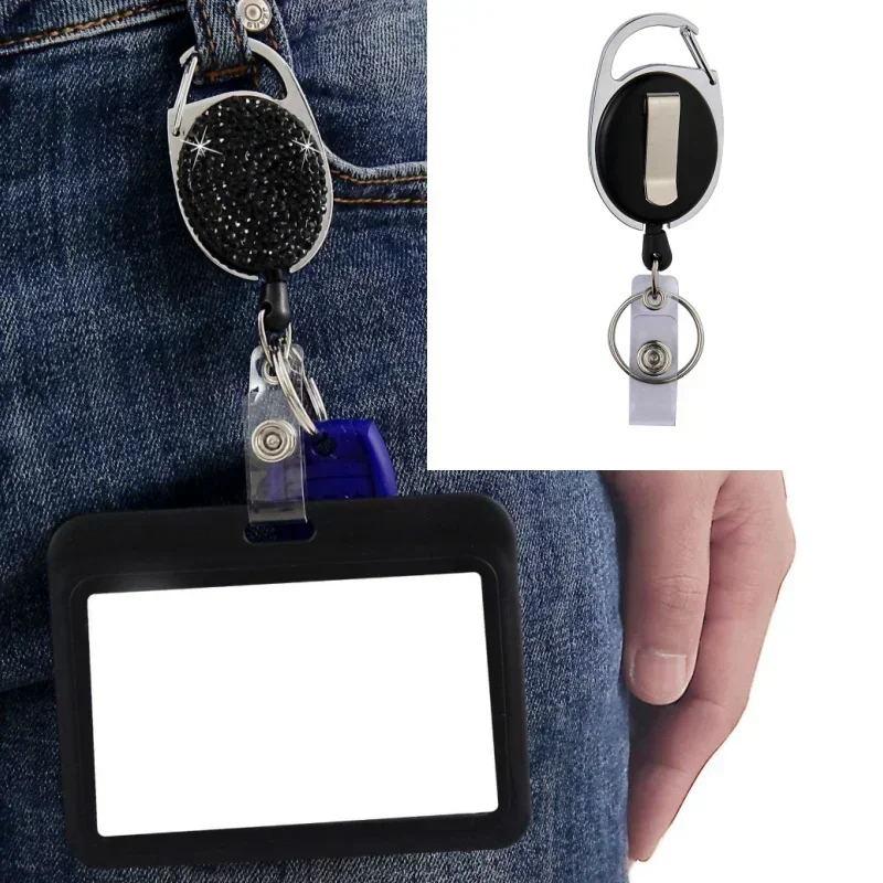 1 Uds. Llavero antirrobo de Metal con hebilla fácil de tirar, cuerda elástica, llavero retráctil deportivo, llavero de coche antipérdida, etiqueta de nombre - imagen 2