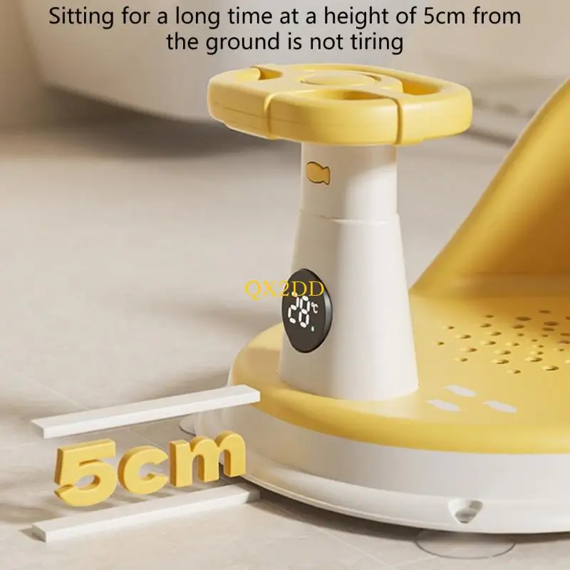 Asiento baño bebé QX2D Diseño cómodo Taburete ducha Silla baño para niños pequeños - imagen 3