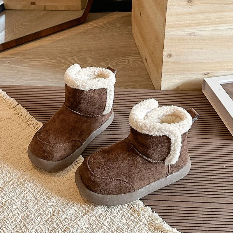 Otoño Invierno, botas de nieve para bebés y niños, botas cálidas de felpa para exteriores para niños, suela suave antideslizante, zapatos informales para niños, talla 22-37 - imagen 3