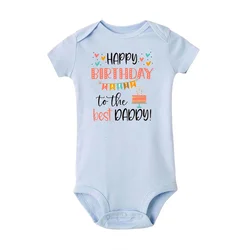 Body de bebe manga corta Feliz cumpleanos - Mejor papa Verano suave