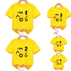 Camiseta infantil de excavadora de algodón de manga corta – Niño