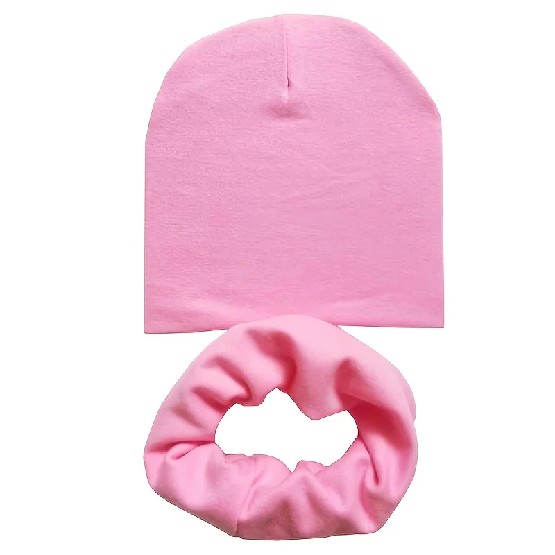 Gorro y bufanda de algodón infantil cálido para exterior - imagen 2
