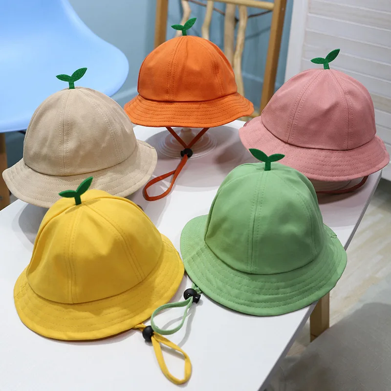 Bebé niño dibujos animados pequeña hierba niños sombrero Panamá pescador gorra lindo bebé sombrero bebé niña Bob sombreros para el sol al aire libre gorras casuales logio자 - imagen 2