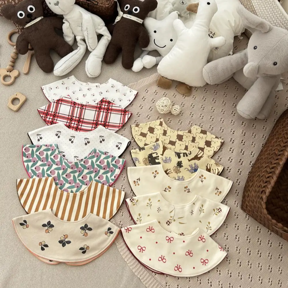Baberos de algodón suave de dos caras para bebé, nueva toalla de Saliva estampada, paños para eructar para recién nacidos suaves y transpirables para niños y niñas, babero para alimentar babas - imagen 3