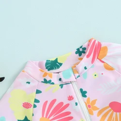 VISgogo Bañador floral para niña con cremallera
