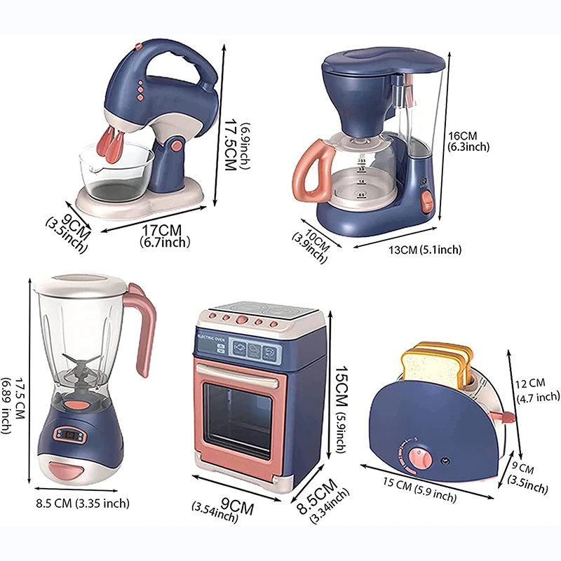 Cocina de juguete infantil con cafetera, licuadora y tostadora - imagen 5