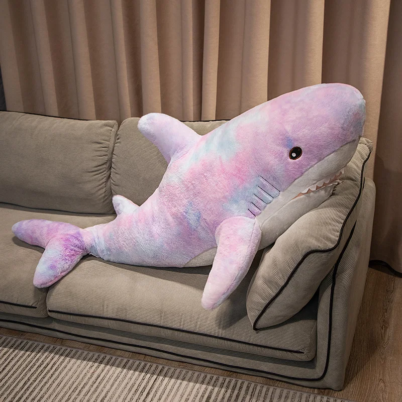 Peluche de tiburón gigante colorido almohada animal cojín suave - imagen 5