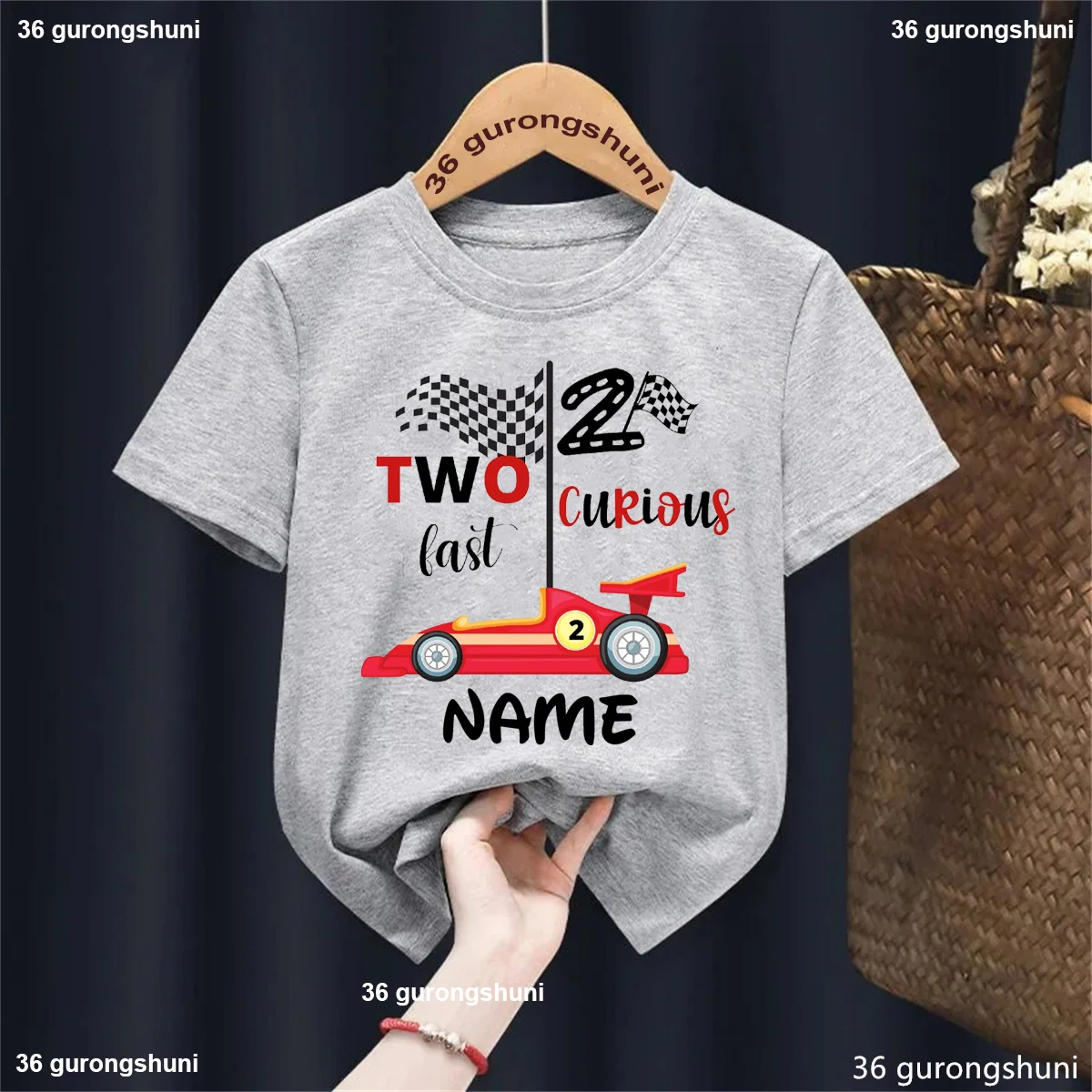 Camiseta personalizada niños – Diseño carreras segundo cumple - imagen 3