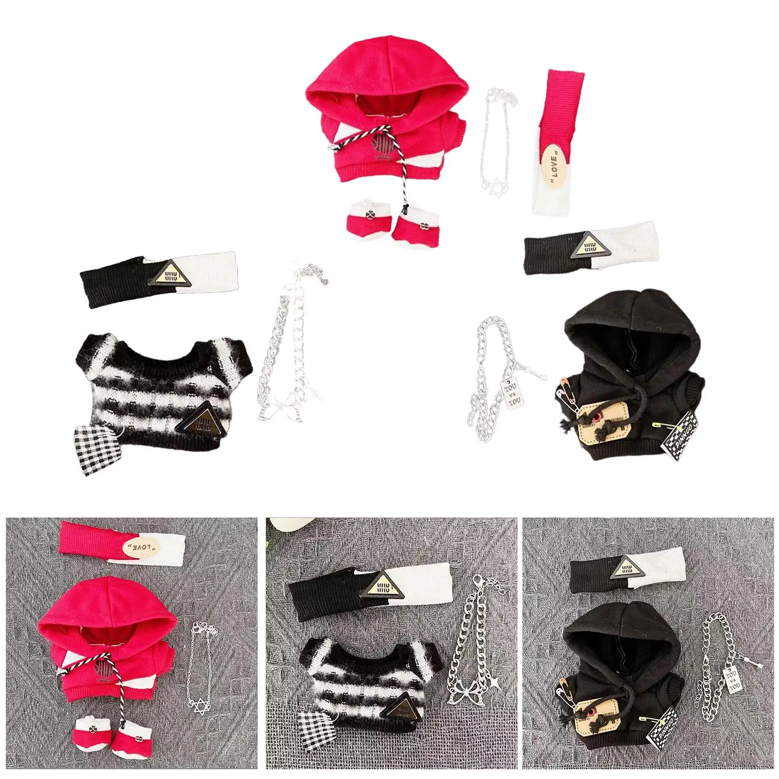 Fashion Dolls Clothes Accessories Handmade Clothing Costume for 15-17cm Dolls Boy Dolls Dress up Birthday Gifts Halloween Gifts