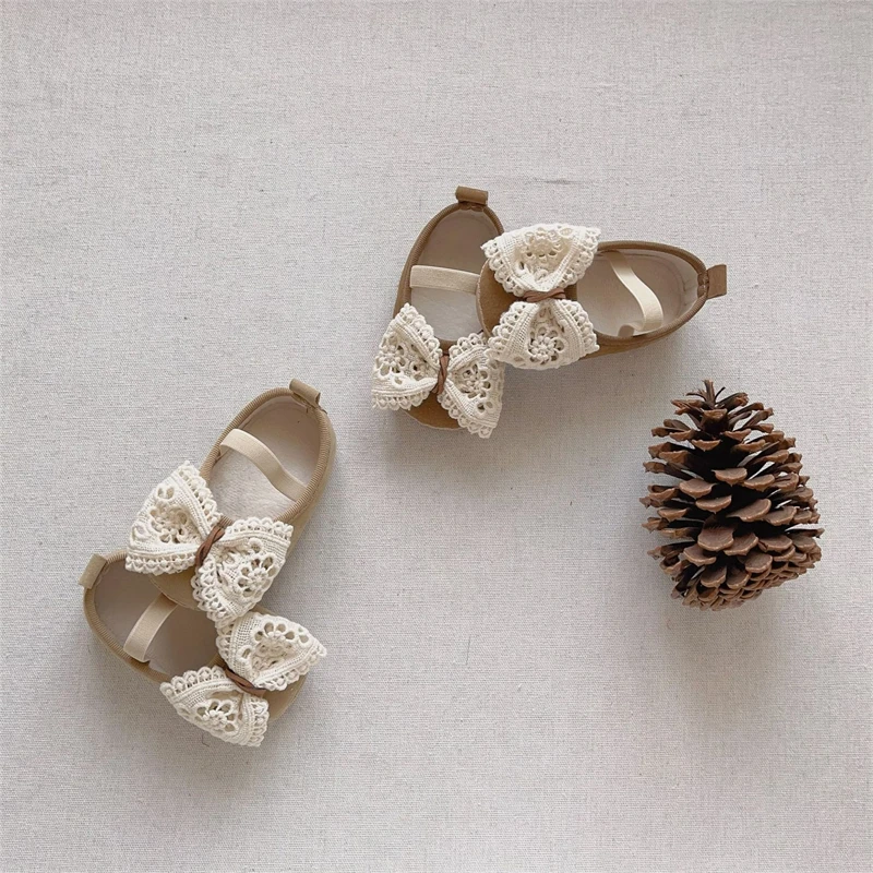 Baby Girls Shoes Spring Autumn Children Lace Bow Princess Shoes Comfortable Plush Soft Soled Kids Infant First Walking Shoes - imagen 5