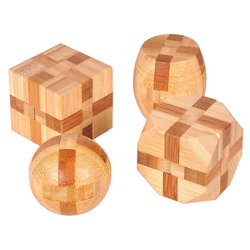 Kong Ming Lock de madera Lu Ban Lock IQ rompecabezas juguete educativo para niños Montessori rompecabezas 3D juego desbloquear juguetes para adultos - imagen 5
