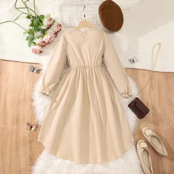 Vestido de princess para niña – Color caqui para fiesta primavera-verano
