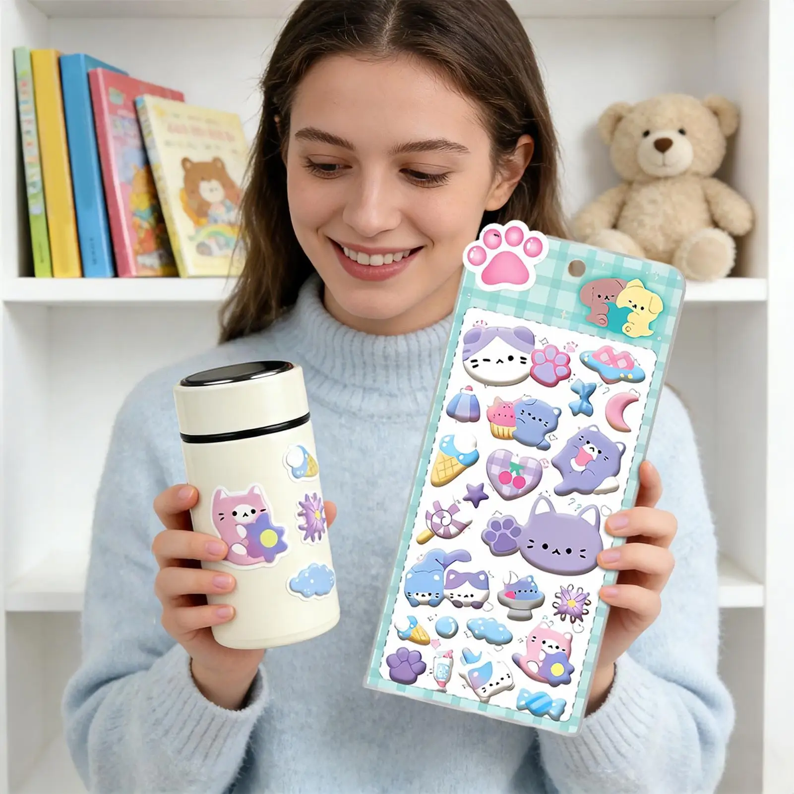 Pegatinas para niños, calcomanías adhesivas de animales de dibujos animados, pegatinas 3D de dibujos animados para portátiles, funda de teléfono, fiesta, cumpleaños, actividad en el aula - imagen 2