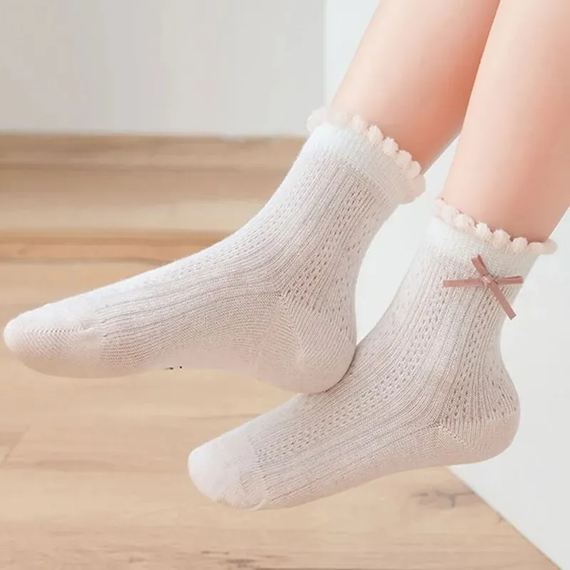 Calcetines de algodón con flores para niña – Estilo verano - imagen 3