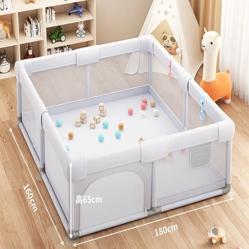 Parque infantil para bebés de interior, área de juegos súper segura para niños pequeños, patio de juegos plegable para el hogar con puerta para gatear y aprender - imagen 2