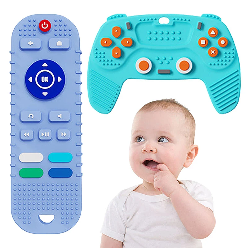 Juguetes de dentición de silicona para bebés, Control remoto, controlador de juego, juguete de dentición de silicona para bebés, regalos de 6-12 meses - imagen 2