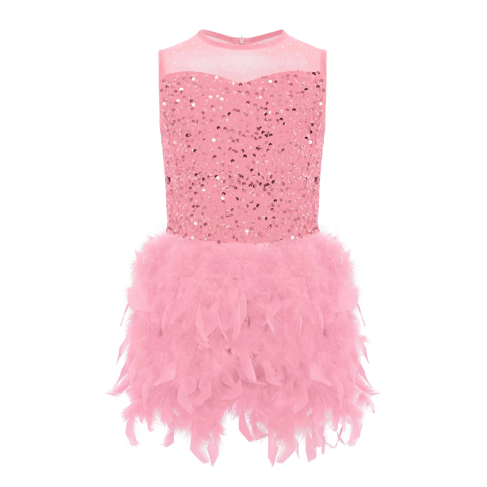 Vestido de leotardo de Ballet para niñas, trajes de actuación de baile, encaje de lentejuelas, gasa, bordado de diamantes de imitación, vestido tutú de tul lírico - imagen 4