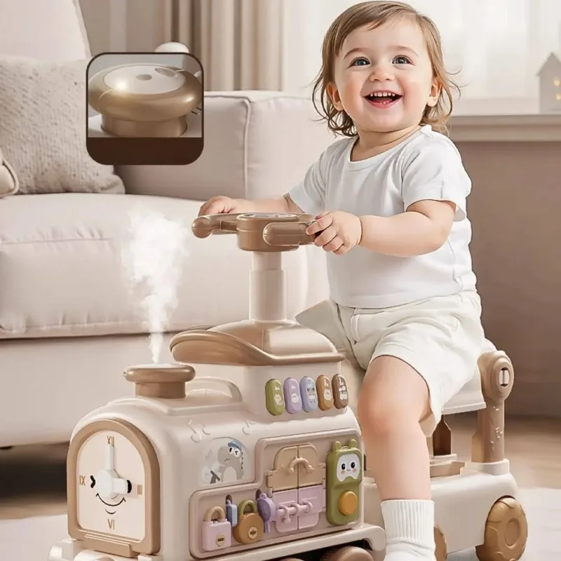 Andador de empuje para bebés con tren de vapor y dirección segura - imagen 2
