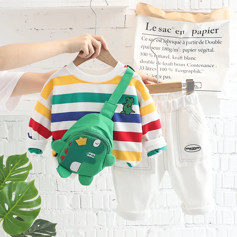 Conjunto bebé rayas: camiseta manga larga y pantalones primavera-otoño - imagen 4