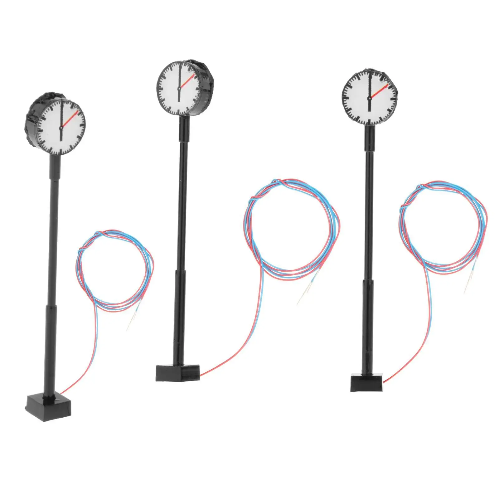 Model Railway 1/87 Scale Clock Lamp Train Sand Table Track LED Lights Lit