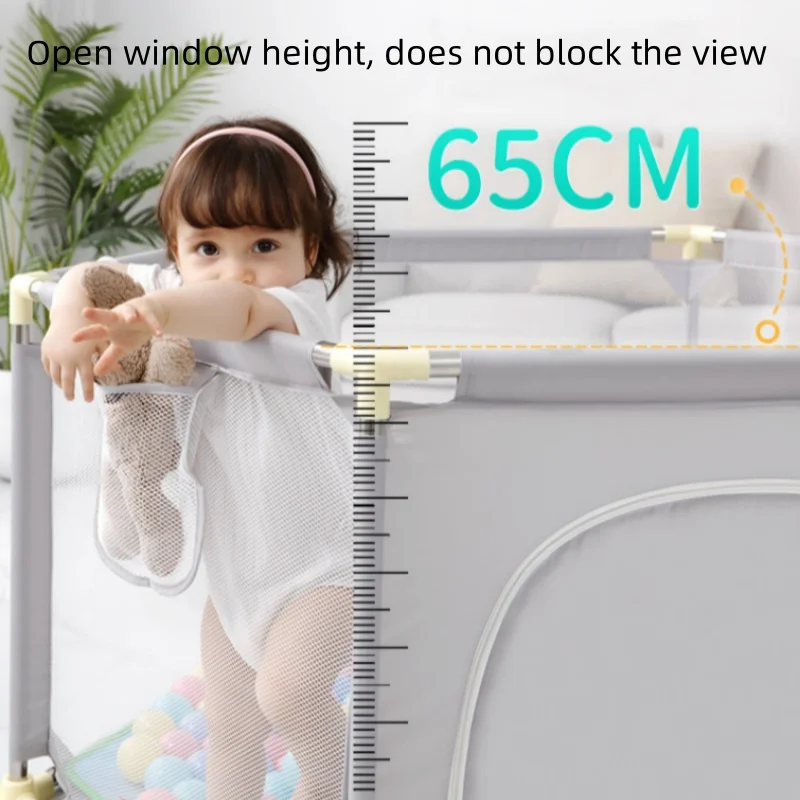 Valla de juego interior para bebés, estera protectora contra caídas, barra de rejilla para niños pequeños - imagen 5
