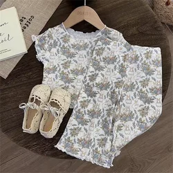 Conjuntos de verano para niñas - Camiseta estampada y pantalón