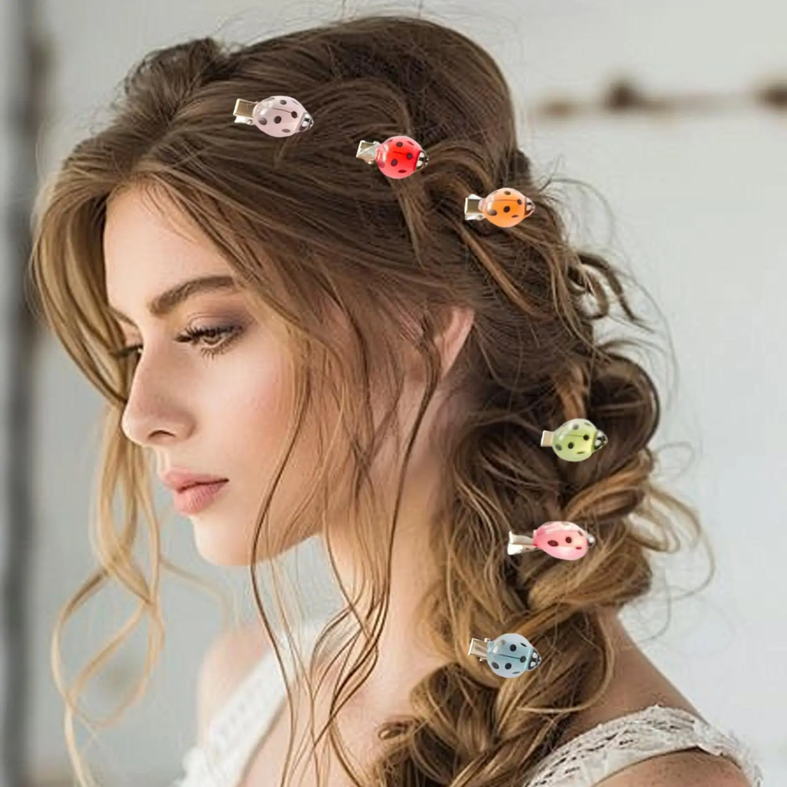 Clips de mariquita, 10 piezas, abrazadera de mariquita, pinzas para el cabello de estilo lindo luminoso para adolescentes, niños y niñas, fiesta con fecha, ropa escolar al aire libre - imagen 5