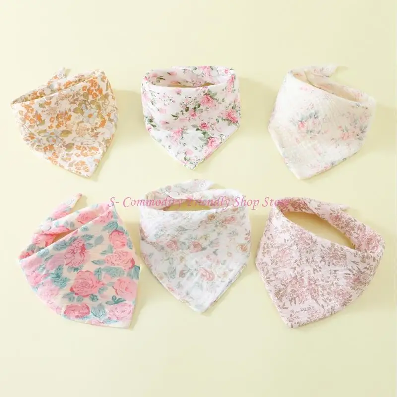 85ae 6pcs recién nacidos delantal babeo ajustable algodón transpirable paños baberos alimentación babero para niños - imagen 5