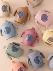 Taza silicona pingüino bebé sin BPA a prueba de fugas