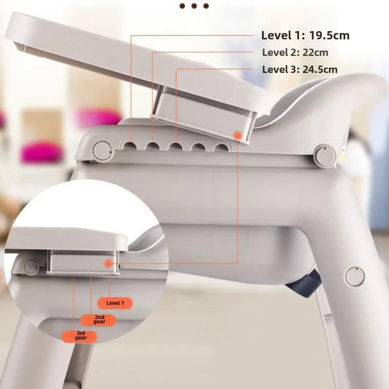 Silla de comedor para niños ajustable en altura con punta, trona de plástico portátil con ruedas de bloqueo, Base Triangular, alimentación resistente para niños pequeños - imagen 4