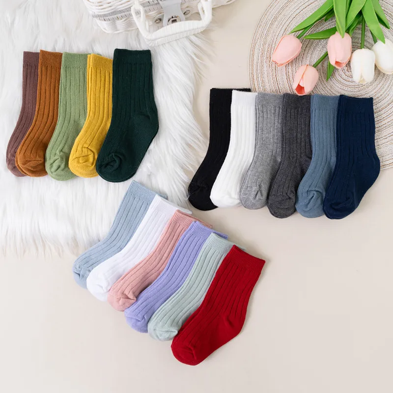 Calcetines para bebé y niñas transpirables a rayas – Algodón suave - imagen 2