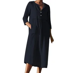Vestido de lactancia maxi estampado con cuello en V y manga corta