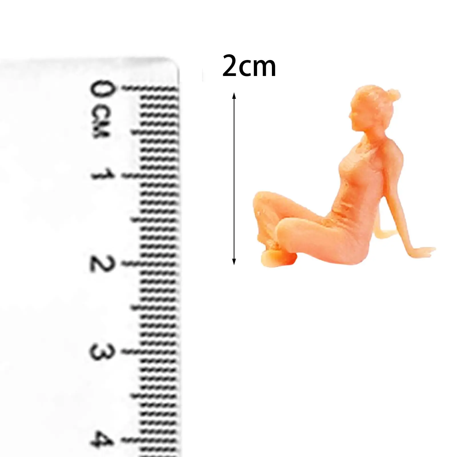 1/64 Scale Model People DIY Scenery Realistic Unpainted Figures for Fairy Garden