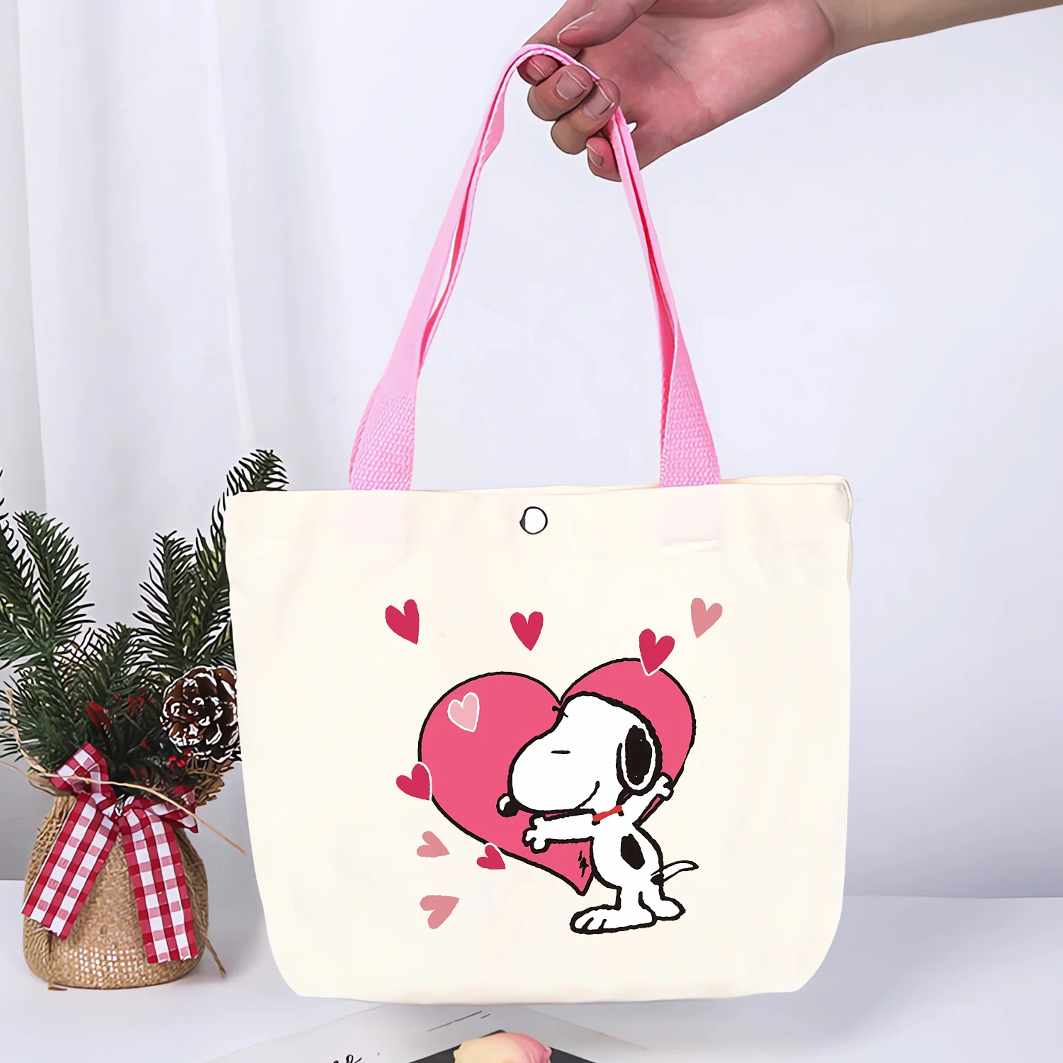 Bolso nuevo Snoopy, bolso de hombro con patrón de dibujos animados, bolso de lona de gran capacidad para axila, bolsas de almacenamiento de moda para mujer, regalo para chicas Kawaii - imagen 5