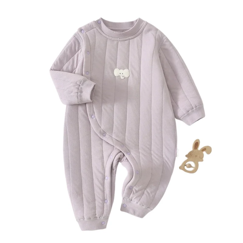 Pelele de algodón Unisex para bebé, mono de capa de aire cálido para primavera y otoño, mono para exteriores de manga larga con animales bonitos para niños y niñas