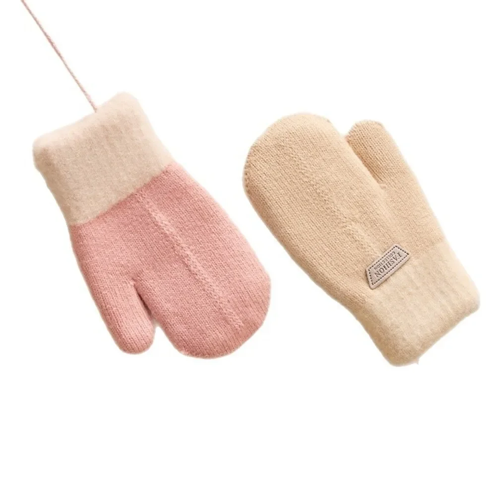 Guantes de lana antiviento para niños – Color caramelo dulce